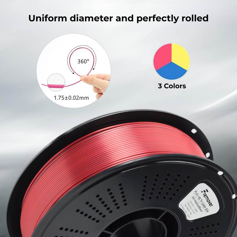 PLA+ HS Tri-Color Silk Red Gold Black
